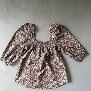 H&M Floral Puff Sleeve Top in Size Small